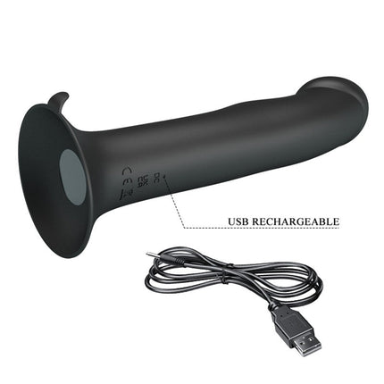 Pretty Love Murray - Vibrerende Dildo - 19 cm - Zwart - USB Oplaadbaar - Siliconen-Erotiekvoordeel.nl