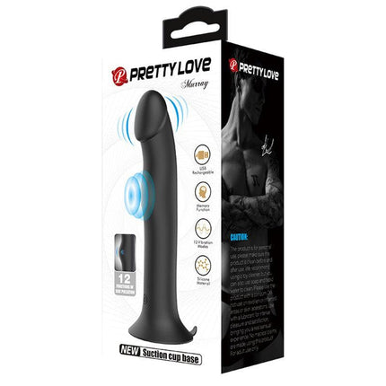 Pretty Love Murray - Vibrerende Dildo - 19 cm - Zwart - USB Oplaadbaar - Siliconen-Erotiekvoordeel.nl