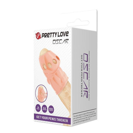 Pretty Love Oscar - Penis Sleeve - Cock Sleeve Voor Langdurige en Sterkere Erecties - Lichte Huidskleur-Erotiekvoordeel.nl