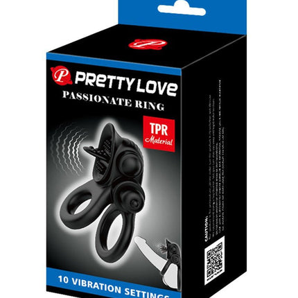 Pretty Love Passionate Ring Vibrerende Cockring - zwart-Erotiekvoordeel.nl