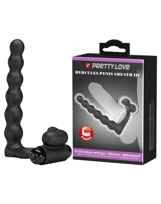 Pretty Love Penis Vibrerende Cockring met Buttplug Hercules - zwart - Erotiekvoordeel.nl