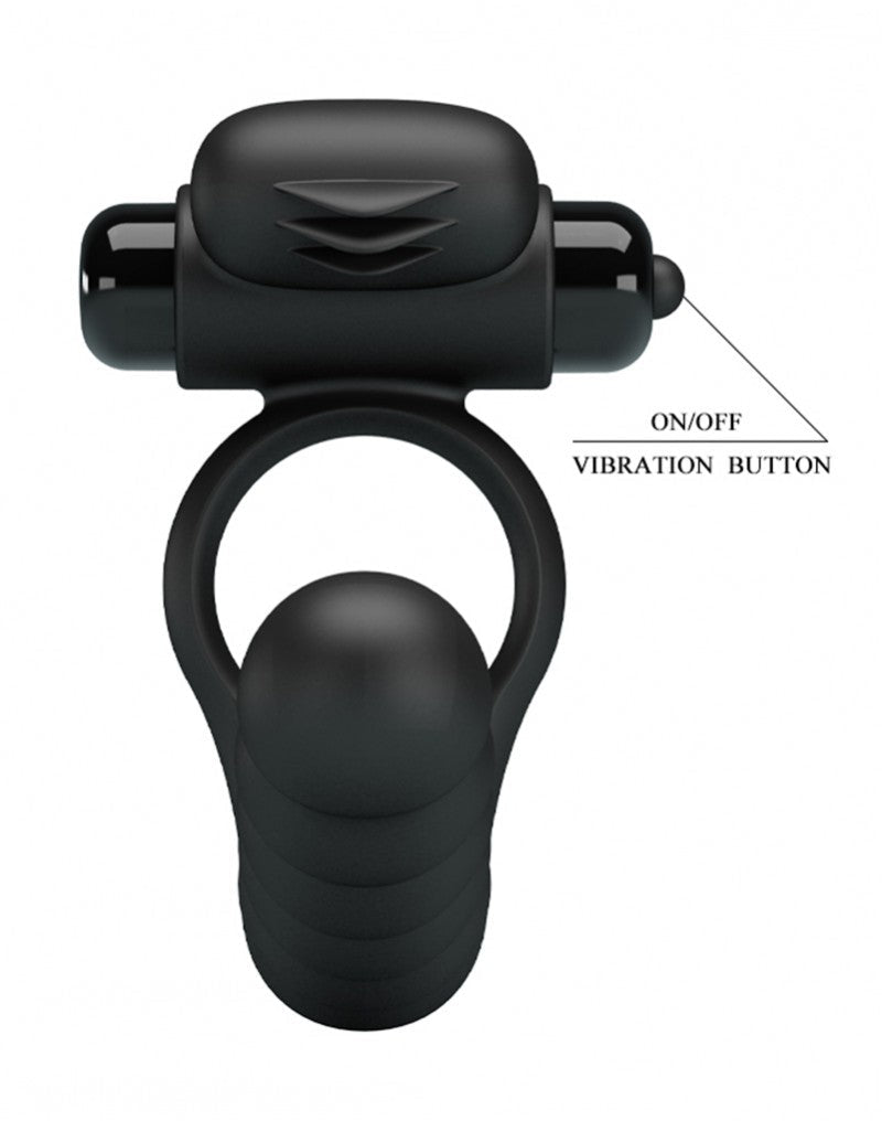 Pretty Love Penis Vibrerende Cockring met Buttplug Hercules - zwart - Erotiekvoordeel.nl