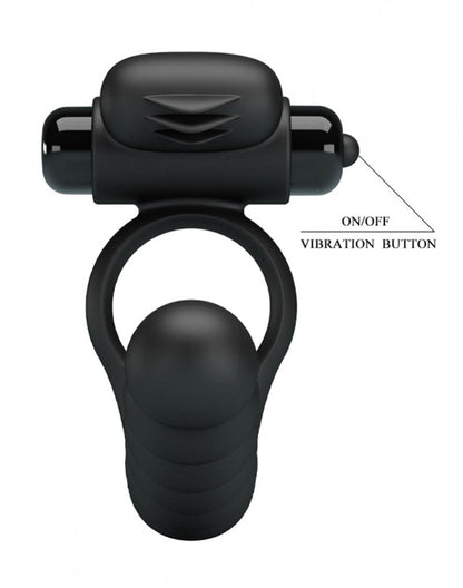Pretty Love Penis Vibrerende Cockring met Buttplug Hercules - zwart - Erotiekvoordeel.nl