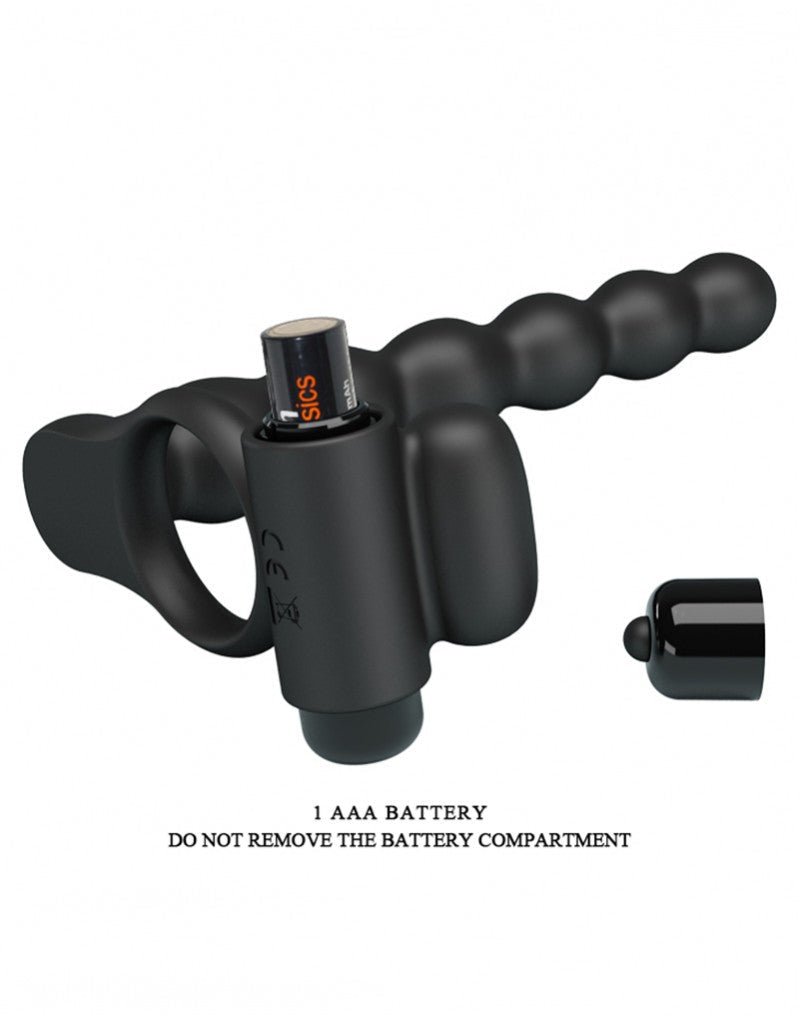 Pretty Love Penis Vibrerende Cockring met Buttplug Hercules - zwart - Erotiekvoordeel.nl