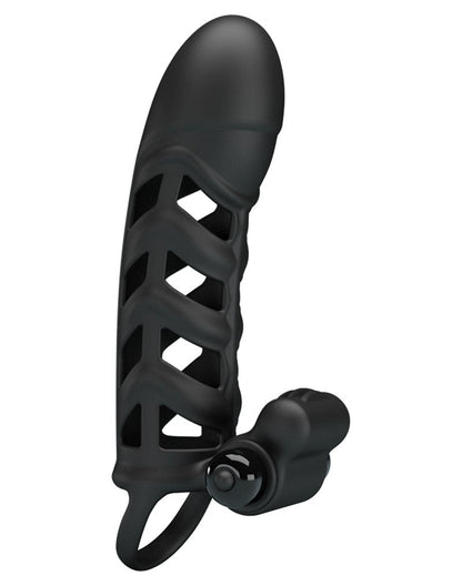 Pretty Love Penis sleeve met clitoris stimulator nr. 2 - zwart - Erotiekvoordeel.nl