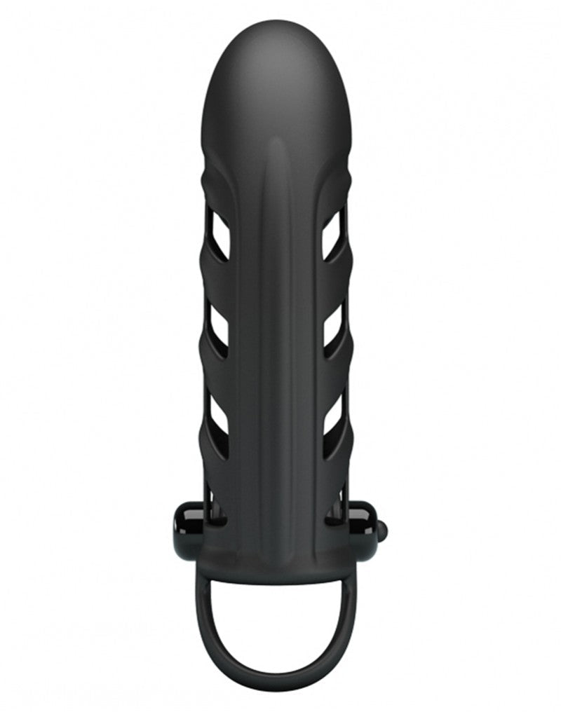 Pretty Love Penis sleeve met clitoris stimulator nr. 2 - zwart - Erotiekvoordeel.nl