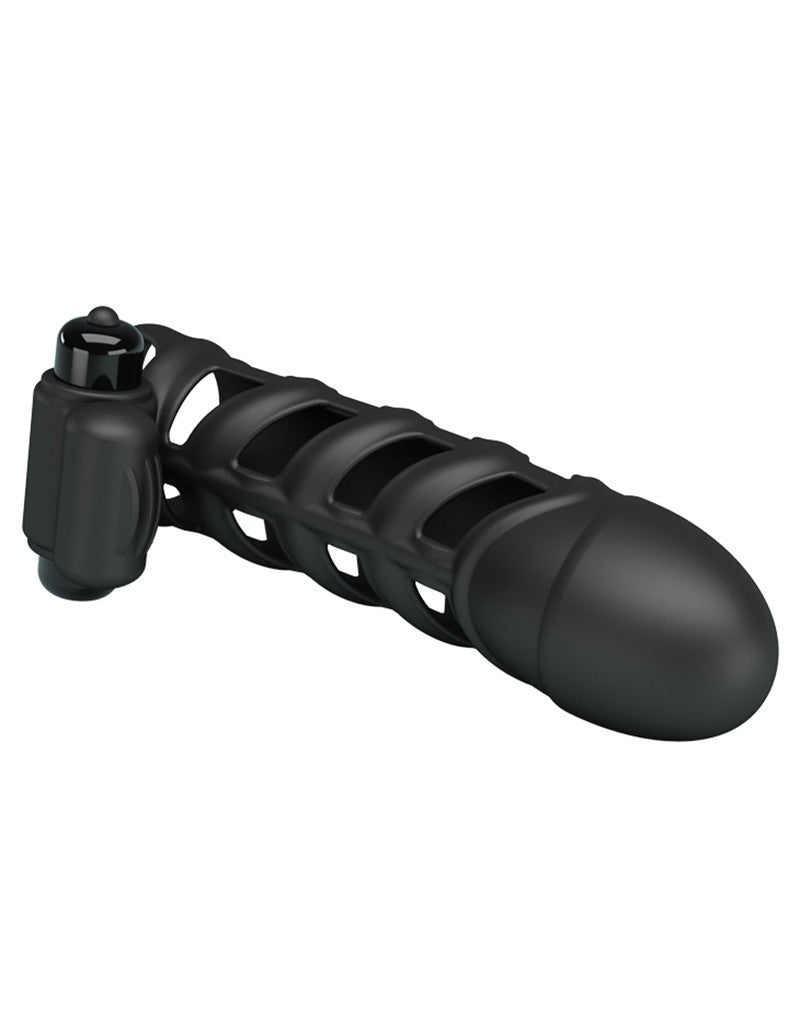 Pretty Love Penis sleeve met clitoris stimulator nr. 2 - zwart - Erotiekvoordeel.nl