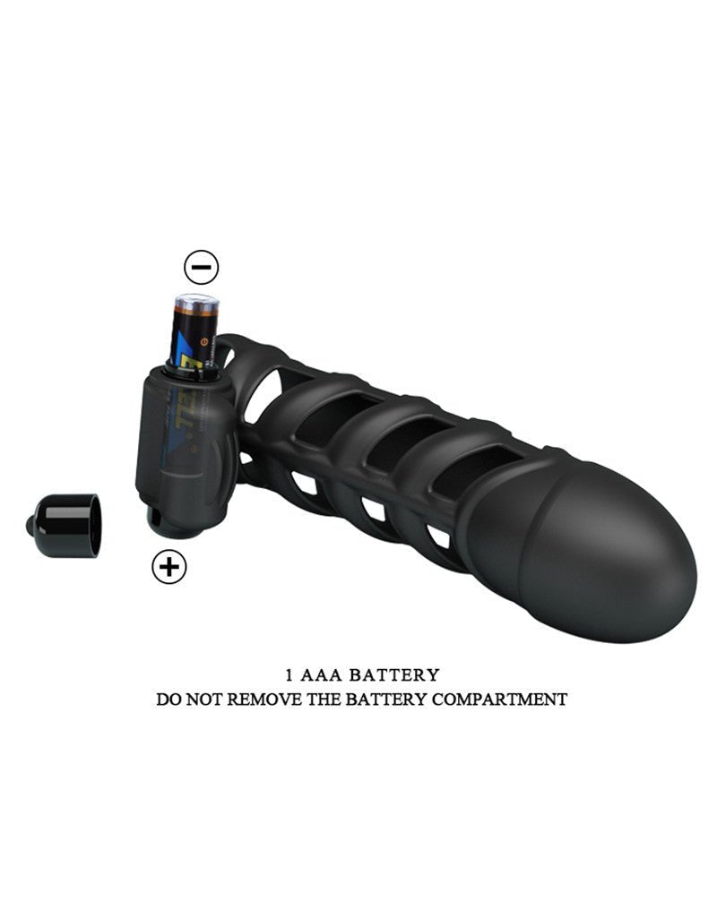 Pretty Love Penis sleeve met clitoris stimulator nr. 2 - zwart - Erotiekvoordeel.nl