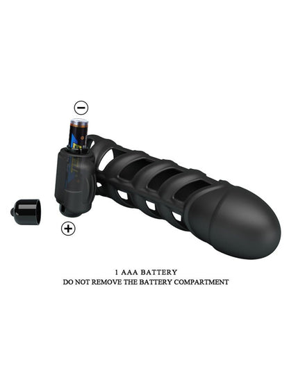 Pretty Love Penis sleeve met clitoris stimulator nr. 2 - zwart - Erotiekvoordeel.nl