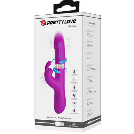 Pretty Love - Reese - Stotende Rabbit Vibrator - Roze-Erotiekvoordeel.nl