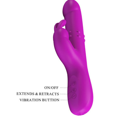 Pretty Love - Reese - Stotende Rabbit Vibrator - Roze-Erotiekvoordeel.nl