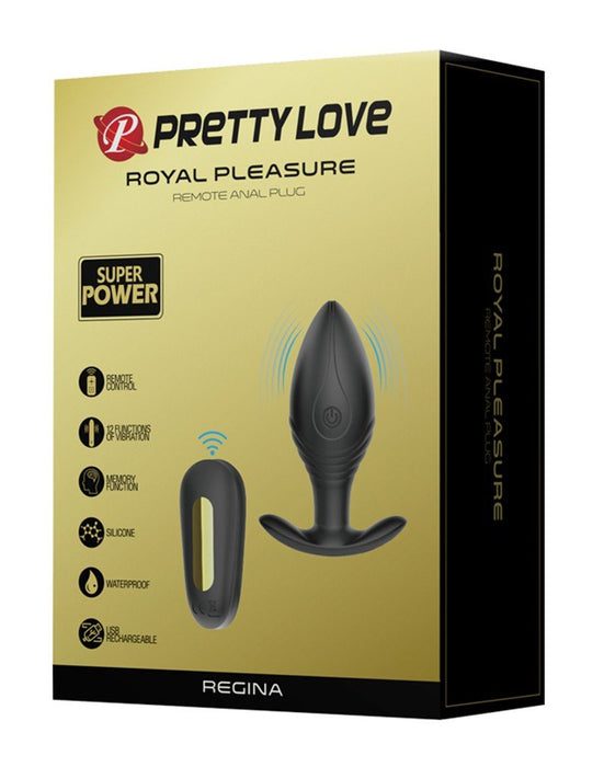 Pretty Love Royal Pleasure Anaal Plug met Afstandsbediening - zwart/goud - Erotiekvoordeel.nl
