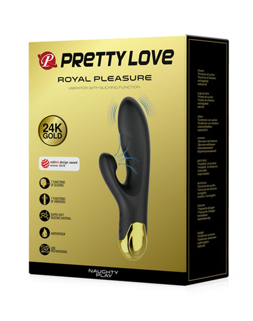 Pretty Love - Royal Pleasure - Vibrator met Zuigfuntie - Zwart/Goud-Erotiekvoordeel.nl