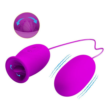 Pretty Love Vibrerend Eitje en Clit Licker DAISY 2 in 1 - roze-Erotiekvoordeel.nl