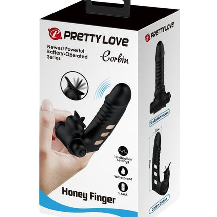 Pretty Love Vinger Vibrator Corbin - zwart-Erotiekvoordeel.nl