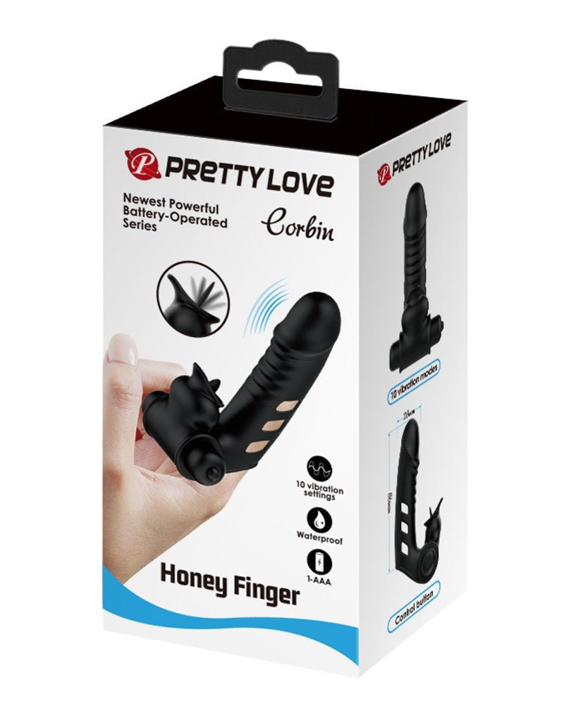 Pretty Love Vinger Vibrator Corbin - zwart-Erotiekvoordeel.nl