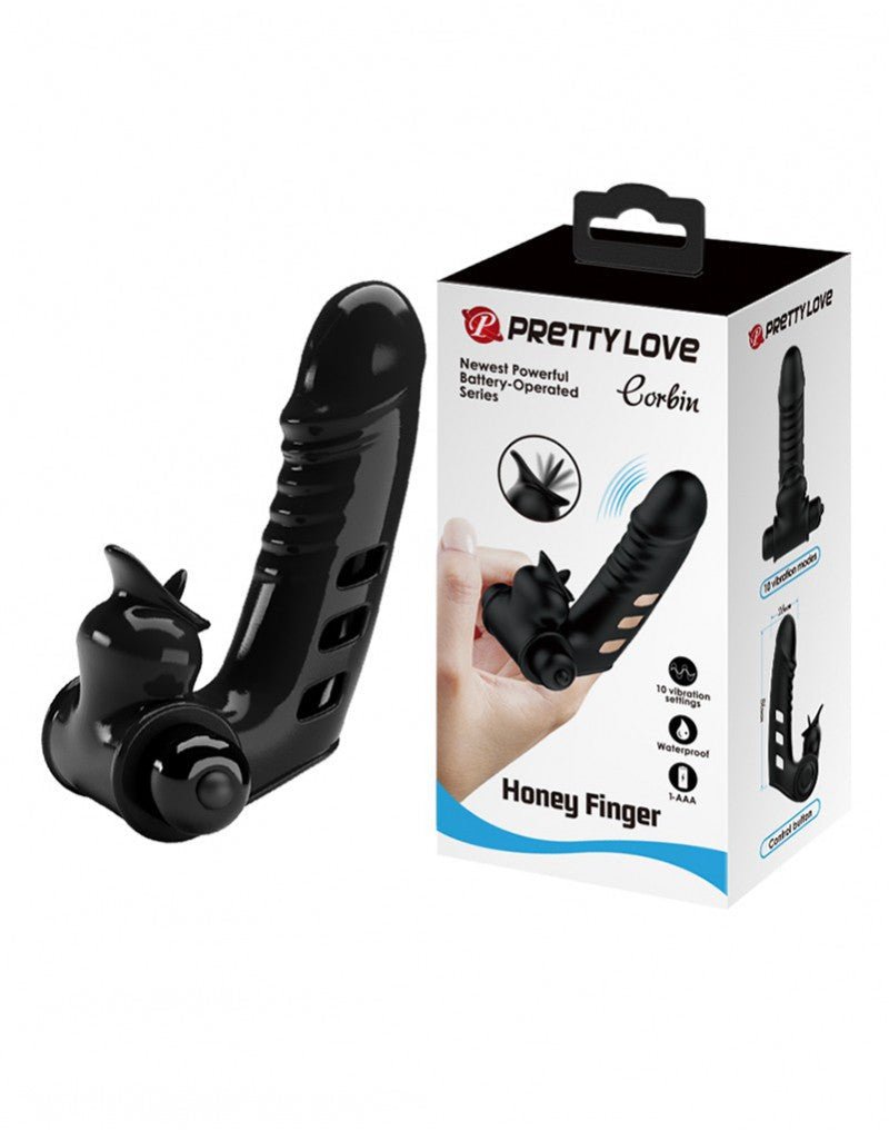 Pretty Love Vinger Vibrator Corbin - zwart-Erotiekvoordeel.nl