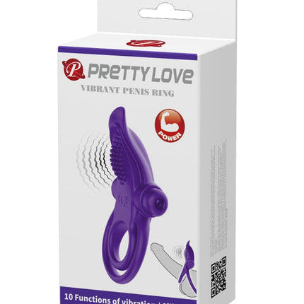 Pretty Love vibrerende cockring met clitoris tong stimulator - Erotiekvoordeel.nl