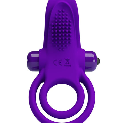 Pretty Love vibrerende cockring met clitoris tong stimulator - Erotiekvoordeel.nl