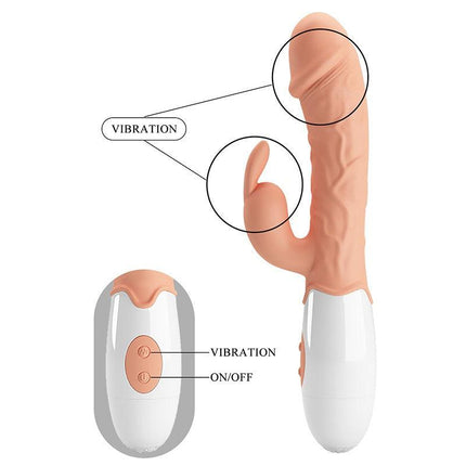 Pretty love Easter Bunny - Vibrator - Realistische Rabbit Vibrator - Lichte Huidskleur - Geeft Intens G Spot en Clitoris Stimulatie-Erotiekvoordeel.nl