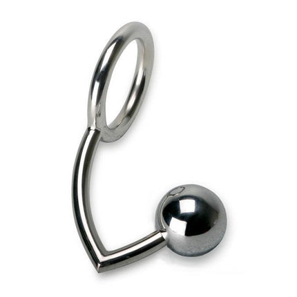 RVS Cockring met Buttplug | Anaal Slot Ø Ring 55 mm Ø Anaalbal 50 mm - Erotiekvoordeel.nl