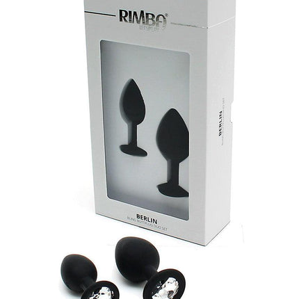 Rimba Berlin Bling Buttplug | Set met twee buttplugs met kristal - zwart - Erotiekvoordeel.nl