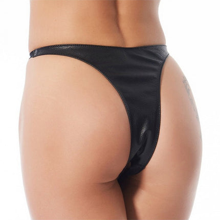Leren slip met open kruis en kliksluitingen - Erotiekvoordeel.nl