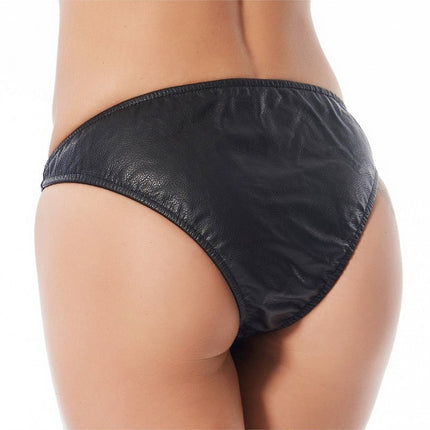 Leren slip met open kruis en kliksluitingen - Erotiekvoordeel.nl