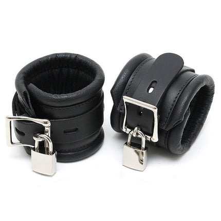 Rimba Bondage Ring | Restraint Ring met Leren Boeien en Hangslot - Erotiekvoordeel.nl
