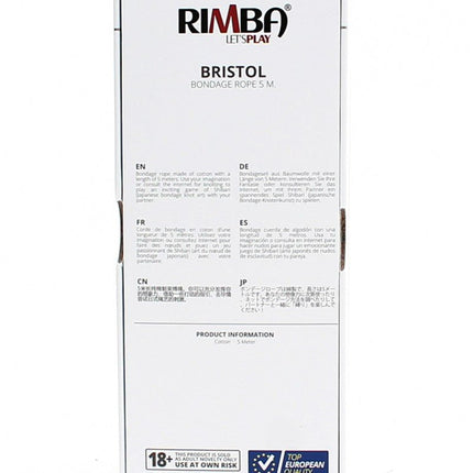 Rimba Bondagetouw Katoen Bristol 5 meter - zwart - Erotiekvoordeel.nl