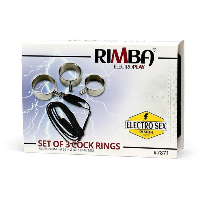 Rimba Electro Sex Aluminium Cock ringen set uni-polair - 3 stuks - Erotiekvoordeel.nl