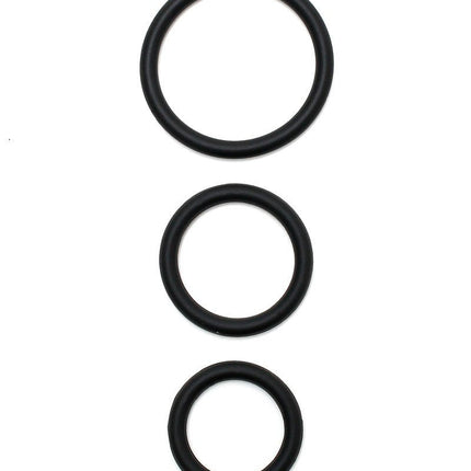 Rimba Flexibele siliconen cockringen set Ø 30, 40 en 50 mm - zwart- Erotiekvoordeel.nl