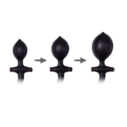 Rimba Latex Play Opblaasbare Siliconen Anaalplug met handvat en pomp - zwart-Erotiekvoordeel.nl