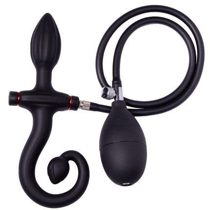Rimba Latex Play Opblaasbare Siliconen Anaalplug met handvat en pomp - zwart-Erotiekvoordeel.nl
