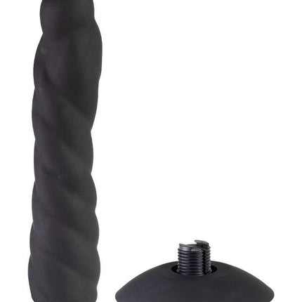 Rimba Latex Play - Strap On Dildo - Verwisselbare Siliconen Dildo voor Strap-on met Zuignap - Zwart-Erotiekvoordeel.nl