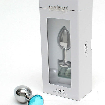 Rimba Metalen Buttplug met kristal Sofia - blauw- Erotiekvoordeel.nl