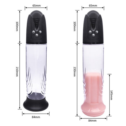 Rimba P Pump PP05 Elektronische Penispomp met Vagina Sleeve - Zwart-Erotiekvoordeel.nl