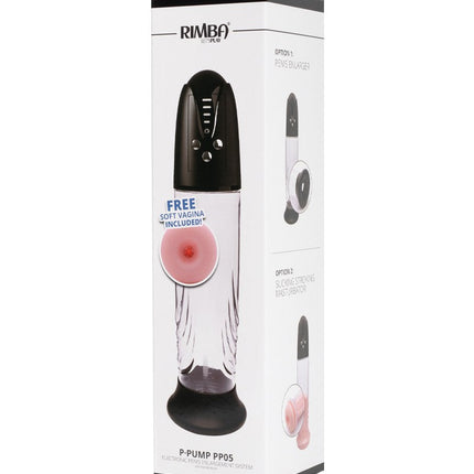 Rimba P Pump PP05 Elektronische Penispomp met Vagina Sleeve - Zwart-Erotiekvoordeel.nl