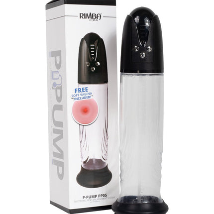 Rimba P Pump PP05 Elektronische Penispomp met Vagina Sleeve - Zwart-Erotiekvoordeel.nl