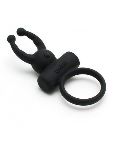 Rimba Rome vibrerende cockring met clitoris stimulatie - zwart- Erotiekvoordeel.nl