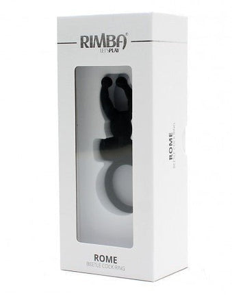 Rimba Rome vibrerende cockring met clitoris stimulatie - zwart- Erotiekvoordeel.nl