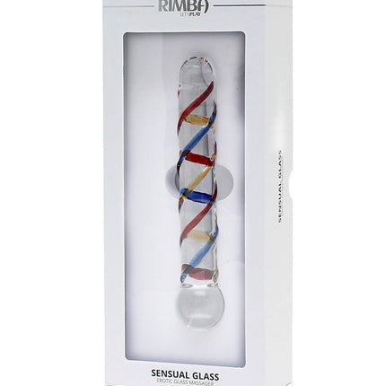 Rimba Sensual Glass Glazen Dildo Rachella - transparant/rood/blauw/geel-Erotiekvoordeel.nl
