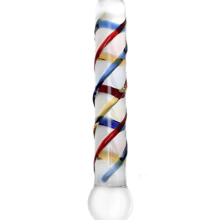 Rimba Sensual Glass Glazen Dildo Rachella - transparant/rood/blauw/geel-Erotiekvoordeel.nl