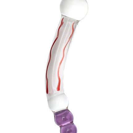 Rimba Sensual Glass Glazen Dildo Tania - transparant/rood/lila-Erotiekvoordeel.nl
