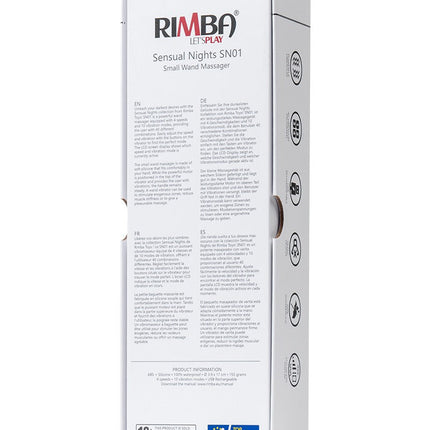 Rimba - Sensual Nights SN01 - Kleine Wand Vibrator - Massager - Zwart-Erotiekvoordeel.nl