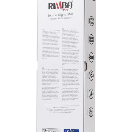 Rimba - Sensual Nights SN06 - Realistische Rabbit Vibrator - Zwart-Erotiekvoordeel.nl