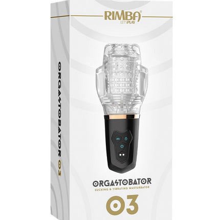 Rimba Toys - Orgastobator 03 - Automatische Masturbator - Zwart & Transparant-Erotiekvoordeel.nl