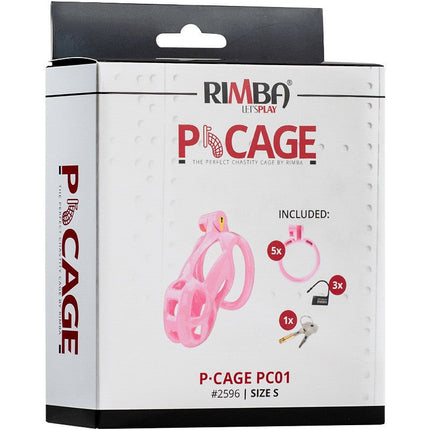 Rimba Toys - P-Cage PC01 - Kunststof Kuisheidskooi - Peniskooi - Chastity - Roze - Verkrijgbaar in 3 maten-Erotiekvoordeel.nl