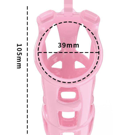 Rimba Toys - P-Cage PC01 - Kunststof Kuisheidskooi - Peniskooi - Chastity - Roze - Verkrijgbaar in 3 maten-Erotiekvoordeel.nl