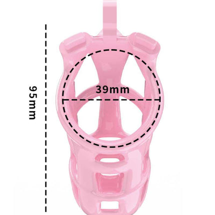 Rimba Toys - P-Cage PC01 - Kunststof Kuisheidskooi - Peniskooi - Chastity - Roze - Verkrijgbaar in 3 maten-Erotiekvoordeel.nl